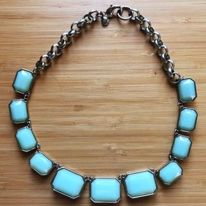 J crew Teal and Gold Statement Necklace